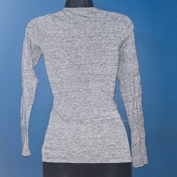 Gray Lace up Long sleeve top - Picture 3 of 3